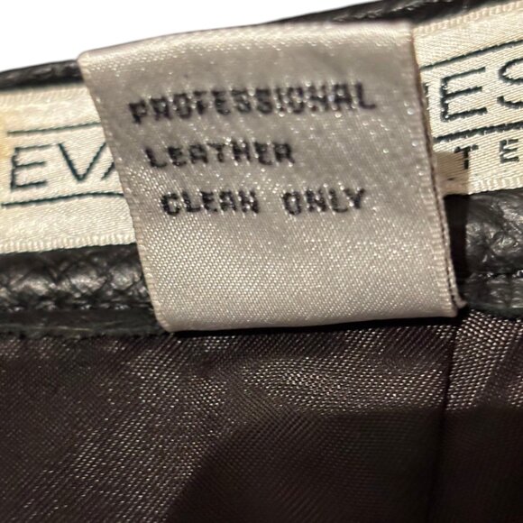 Evan Davies Vintage Leather Skirt pencil Petite 80s 90s black high waist 10P - Picture 3 of 14